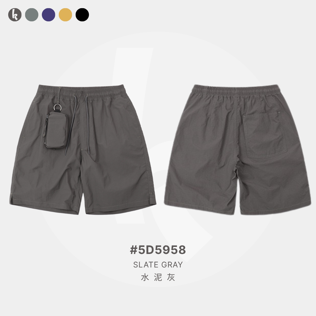 防潑水格紋五分褲