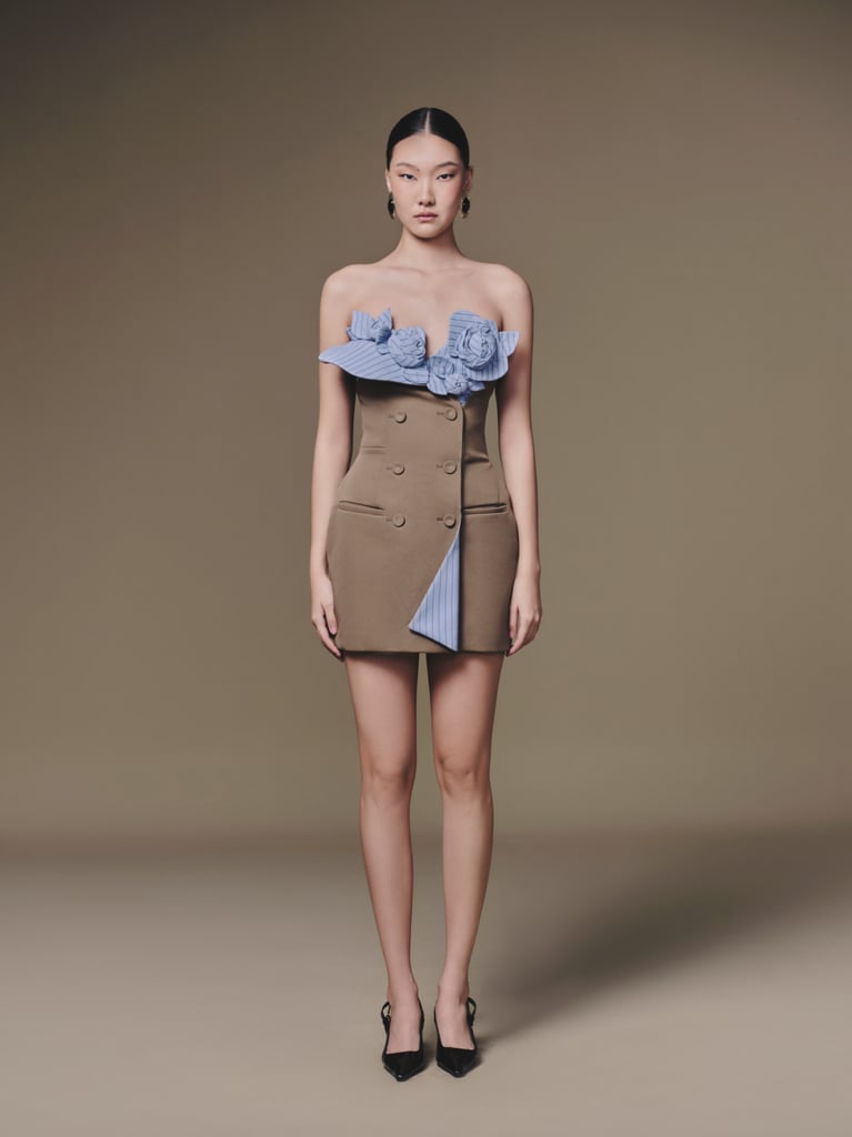 Brown Petal Bustier Dress