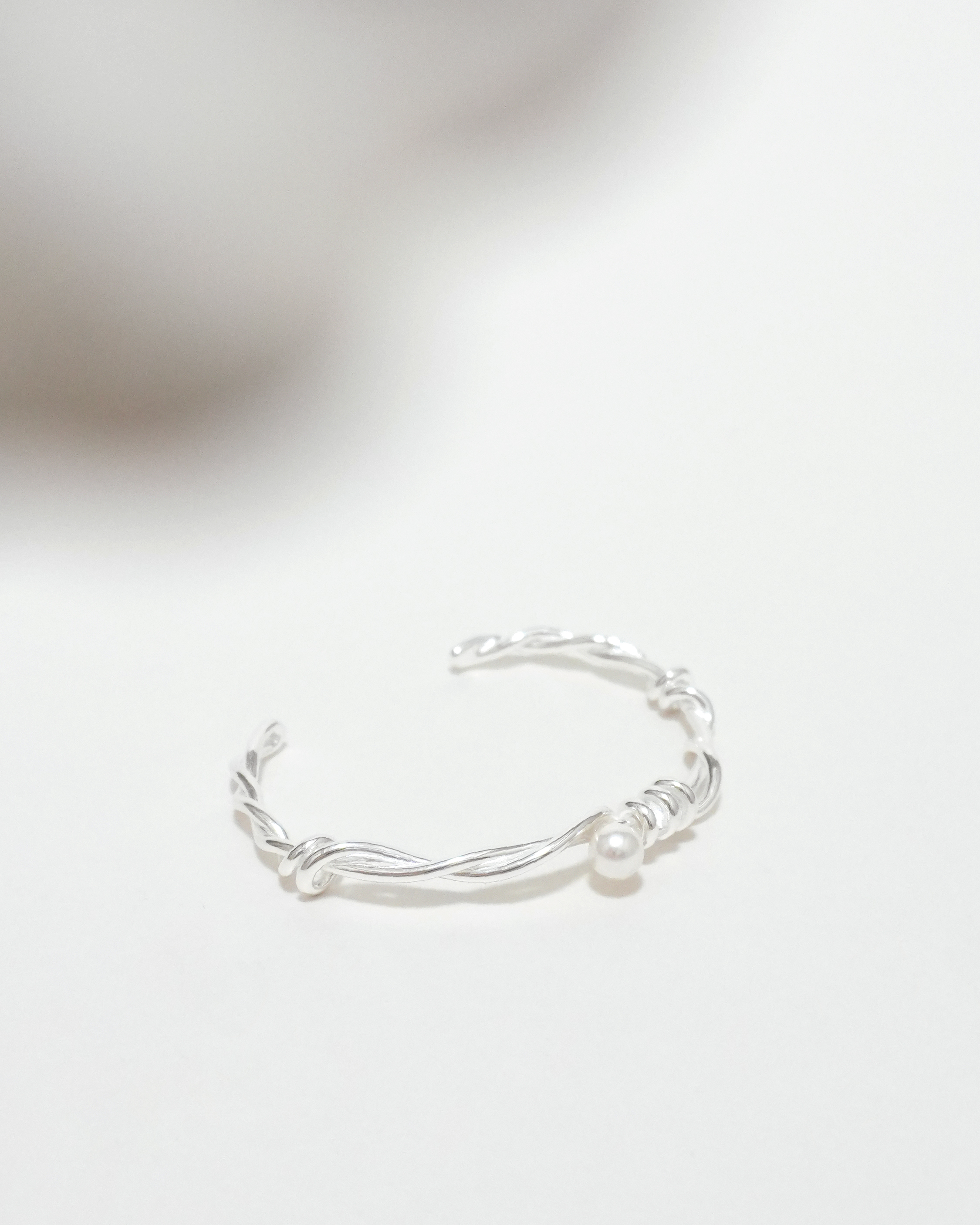 Gentle Twist Pearl Cuff Bracelet