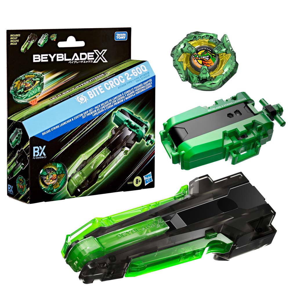 Pre Order 爆旋陀螺X 巨鱷粉碎 BEYBLADE X Bite Croc 2-60Q 拉線發射器 連限定手柄套裝 (美版) (預訂)