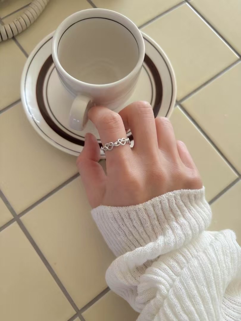 【 💍 | 韓國製！心形環扣戒指💭🤍】Heart 2 Heart Ring(兩色入)