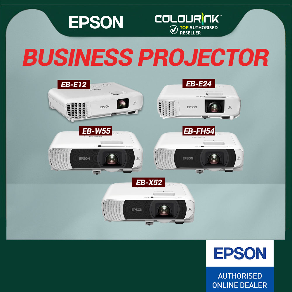 Epson Projector EB-E012 | EB-E24 | EB-X51| EB-X52 | EB-W55 | EB-FH54 XGA WXGA FHD Lumens Brightness Wireless EB-E01 FH52