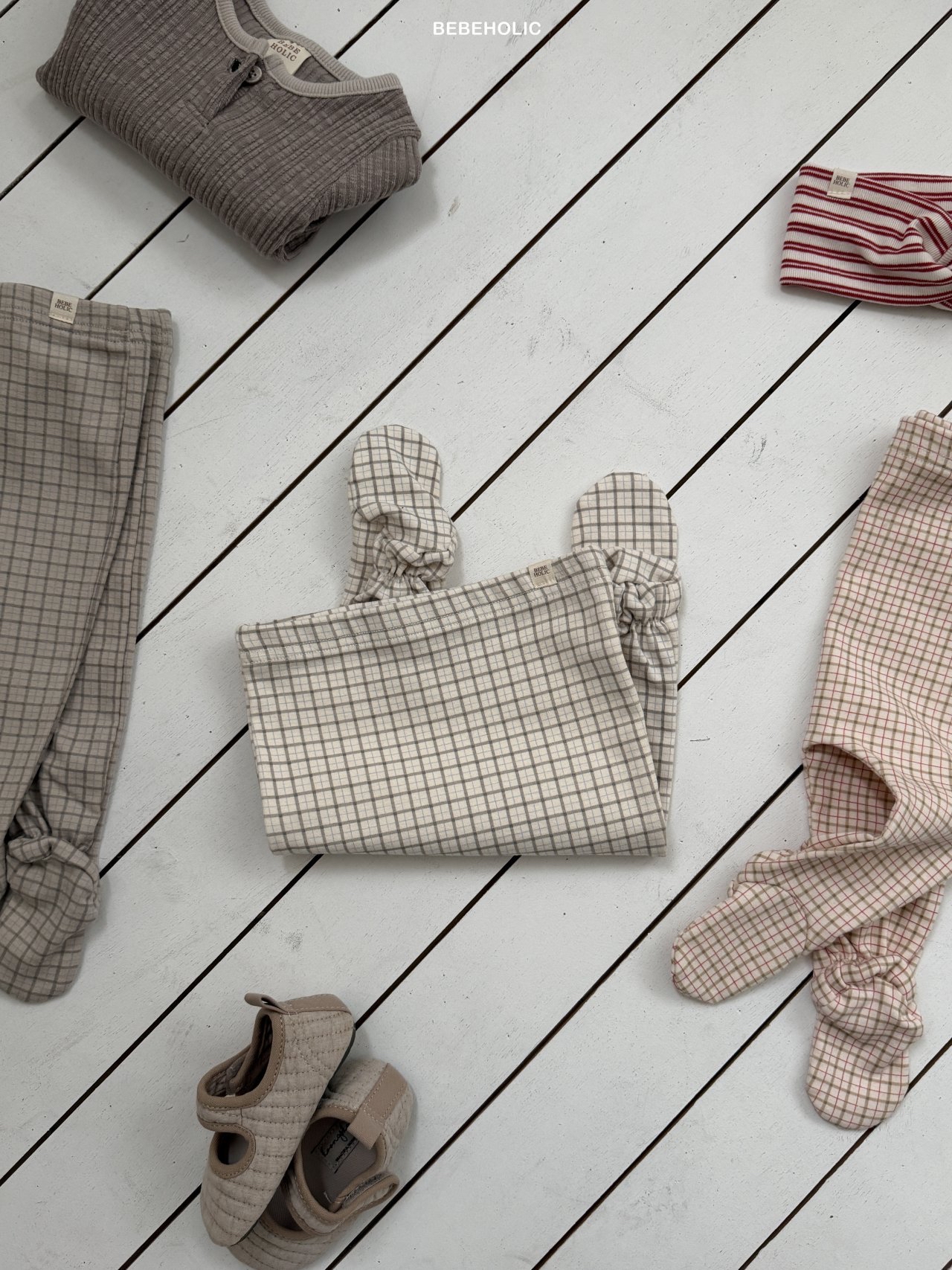 🌸預訂 韓國直送🌸🇰🇷BEBEHOLIC三色格紋包腳褲