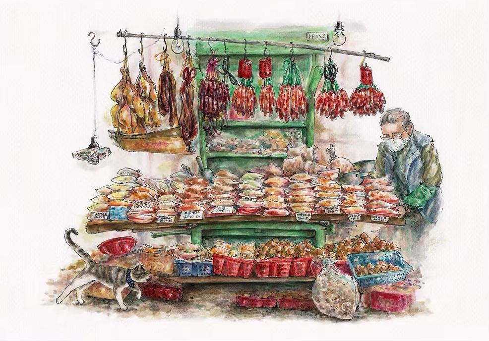[LIMITED EDITION] Alvin Lam - ART PRINT Wong's Dried Foods Stall