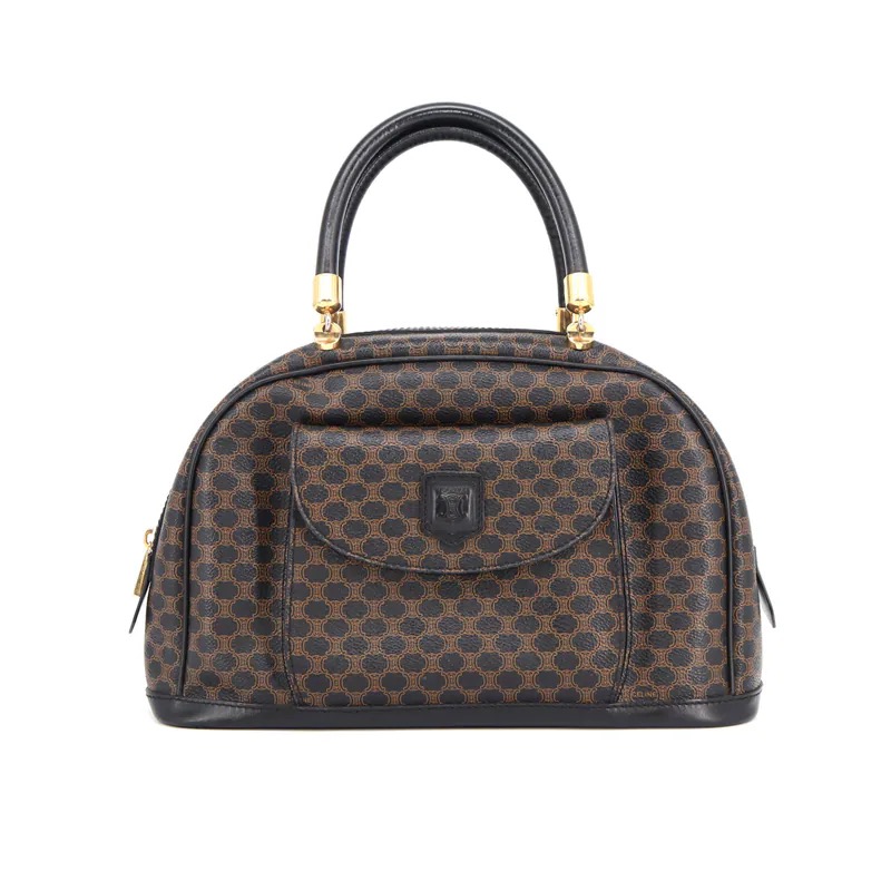 Celine Black Macadam Front Pocket Bowling Bag