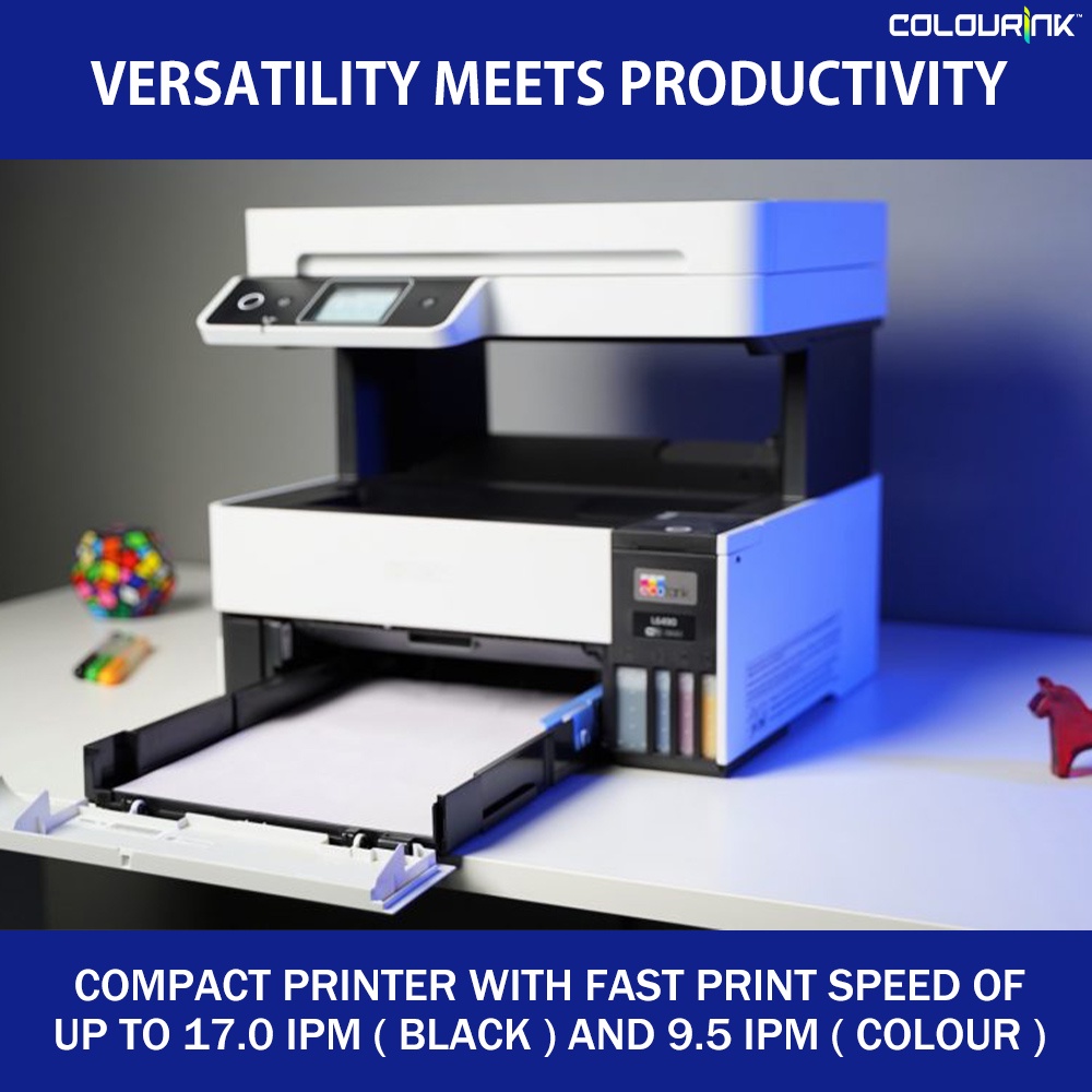 Epson Eco Ink Tank L6490 A4 4-in-1 Wifi Pigment Colour Photo Printer ADF Duplex FAX Mobile Similar L3250 L6460 GX6070