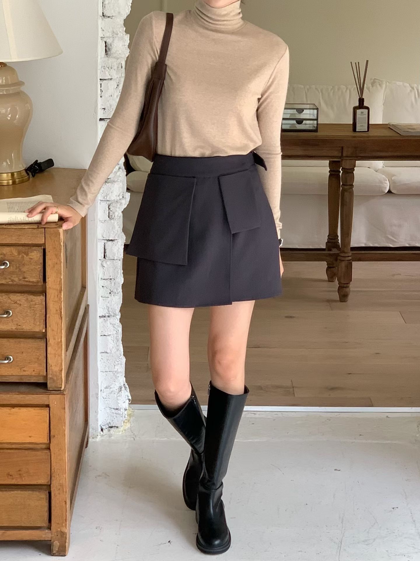 HighNeck wool basic tee