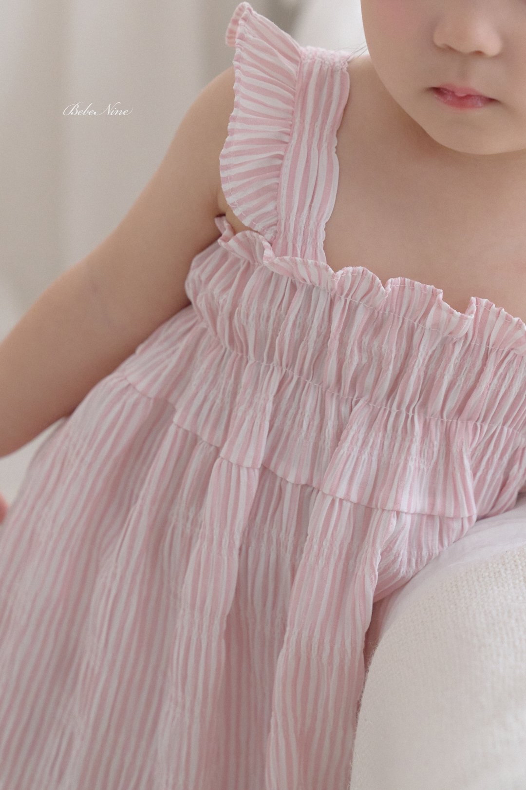 ☀️預訂 韓國直送☀️🇰🇷Bebenine兩色條紋荷葉邊吊帶連身裙