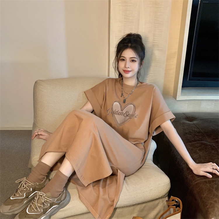 2件$88。❤️人氣爆款 心心圖案休閒長T裙❤️