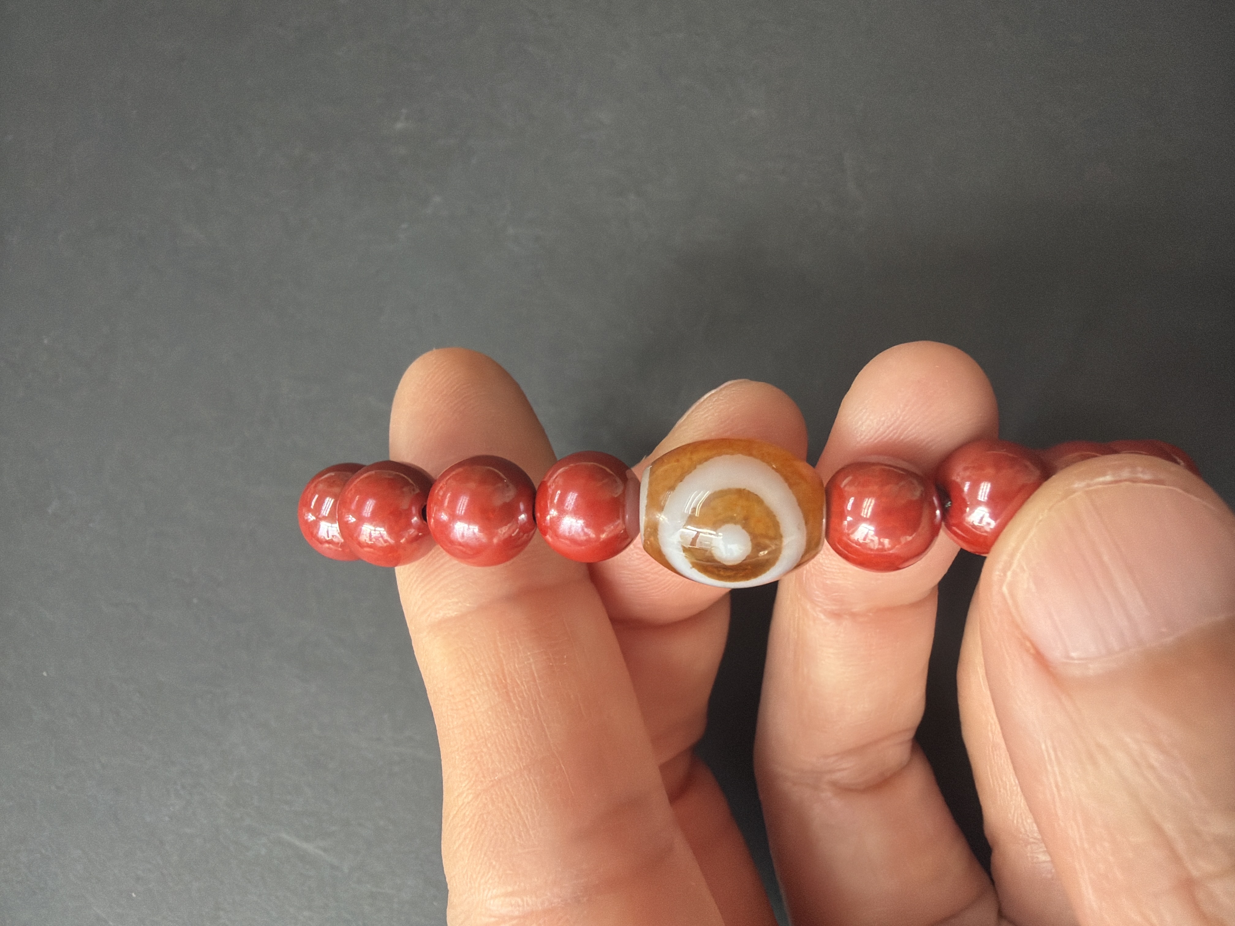 8mm 紫金朱砂手串，#8配天地天珠（兩天大法會壇城加持）