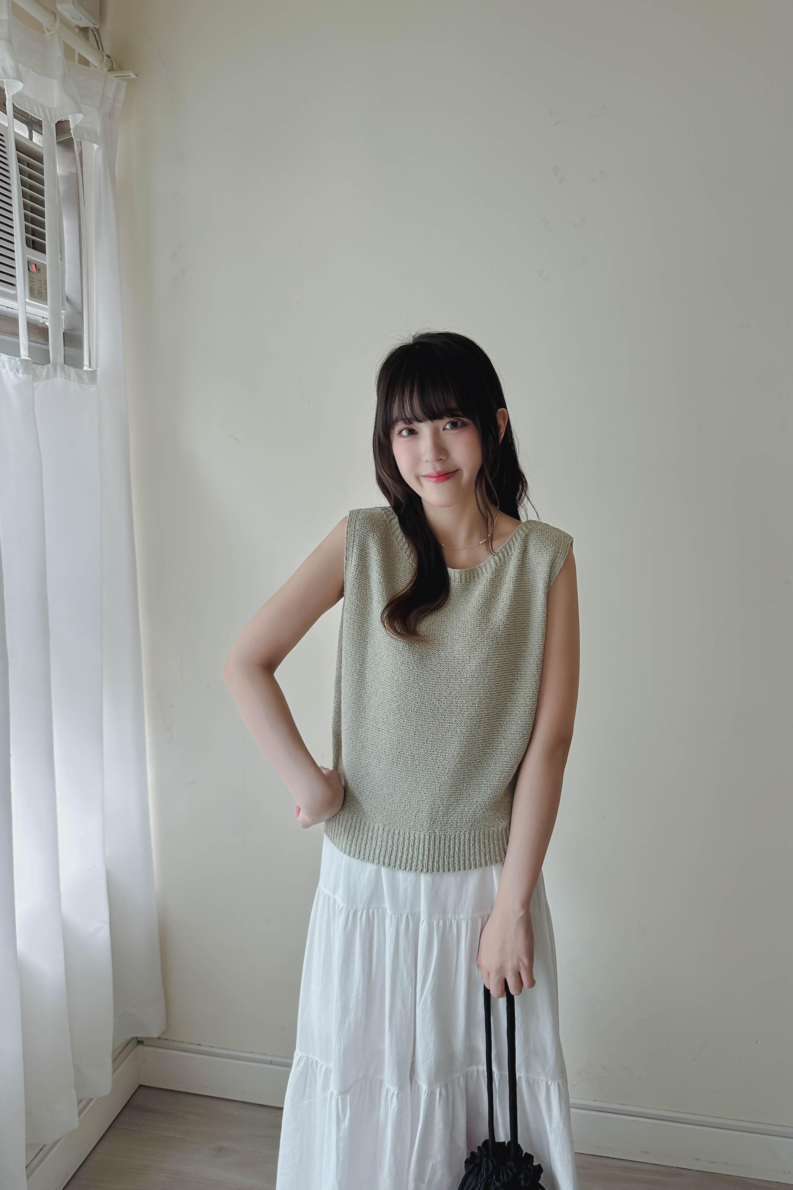 [顯瘦!] 船領針織短背心 (四色)