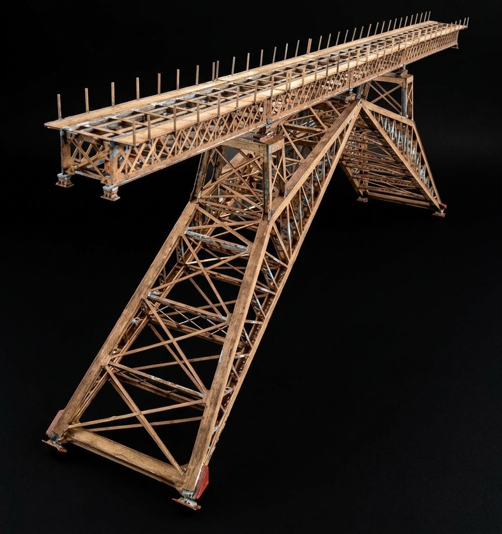 人字型鐵路橋 HO比例（1：87）全銅制