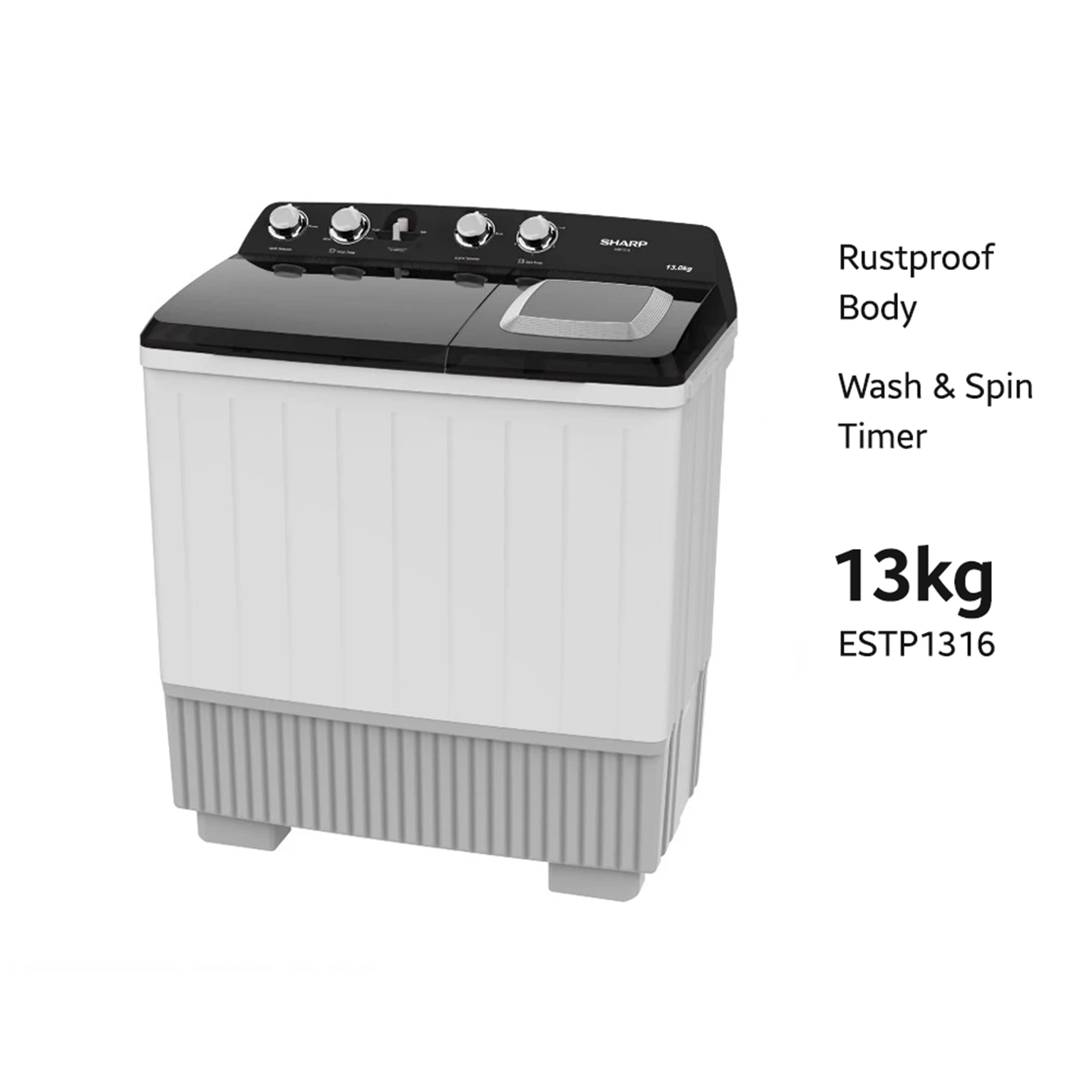 Sharp 13kg Semi-Auto Washing Machine (ESTP1316)