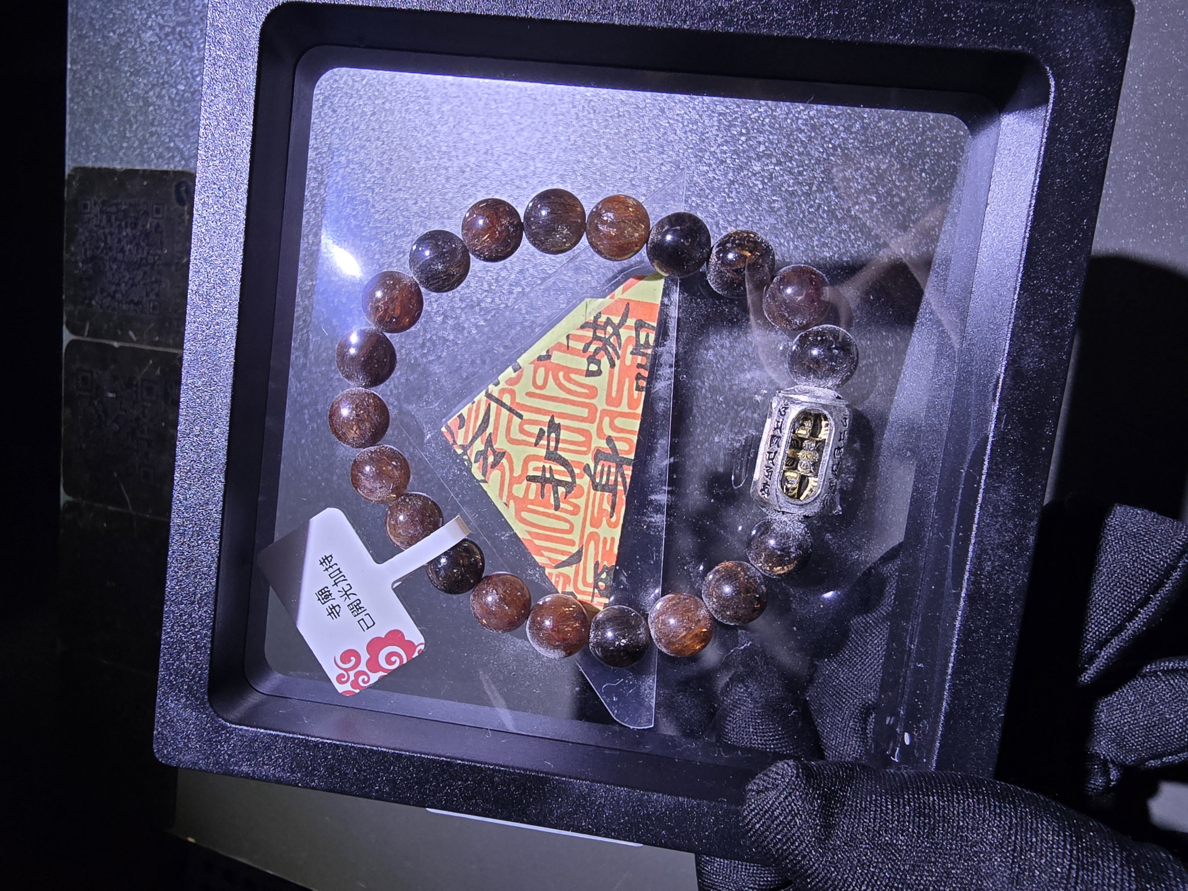 (已開光加持) 高質(轉運筒珠)黑金超7 8.5+mm (No.PUT715)