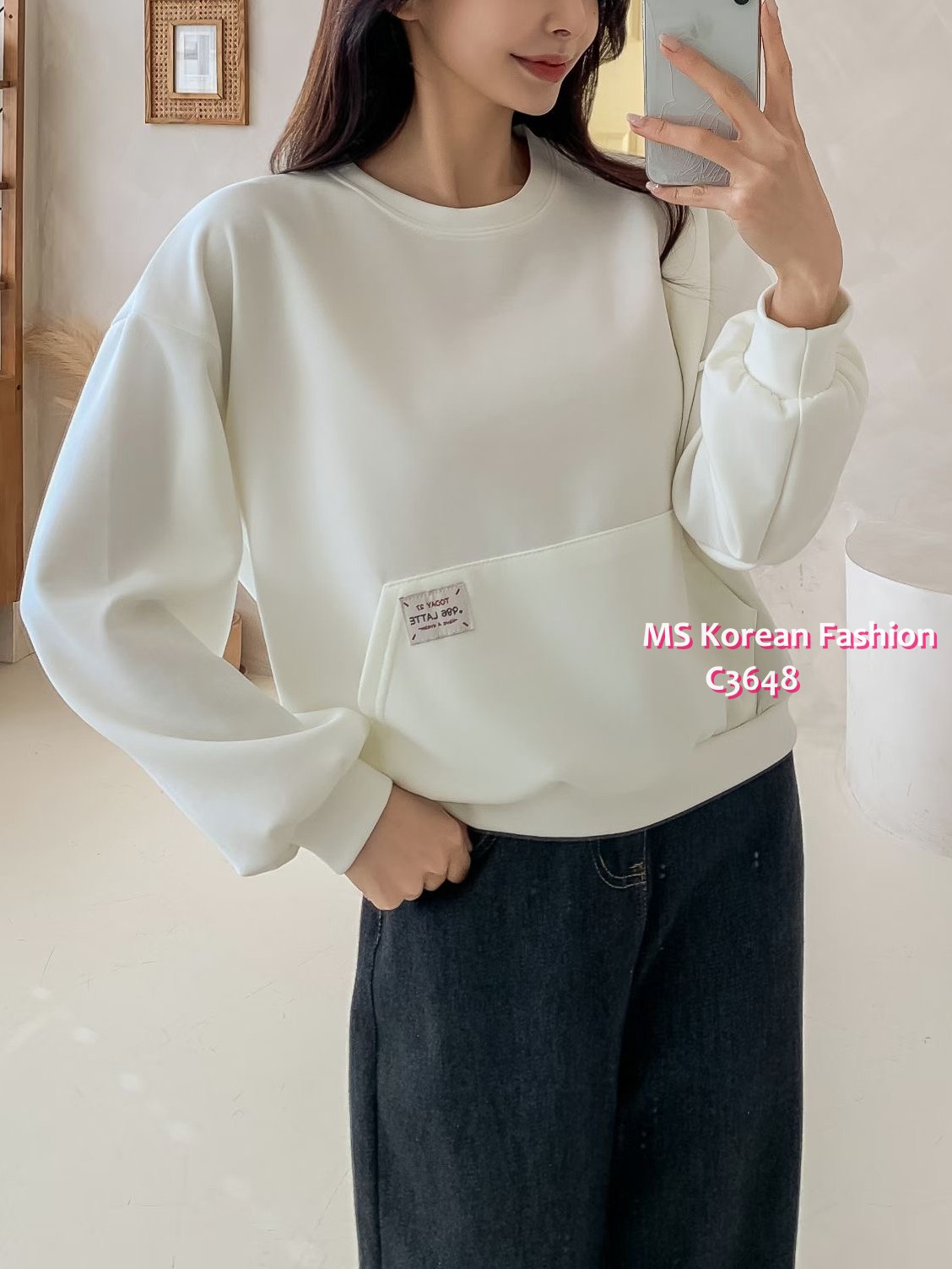 C3648 韓國🇰🇷淨色衛衣