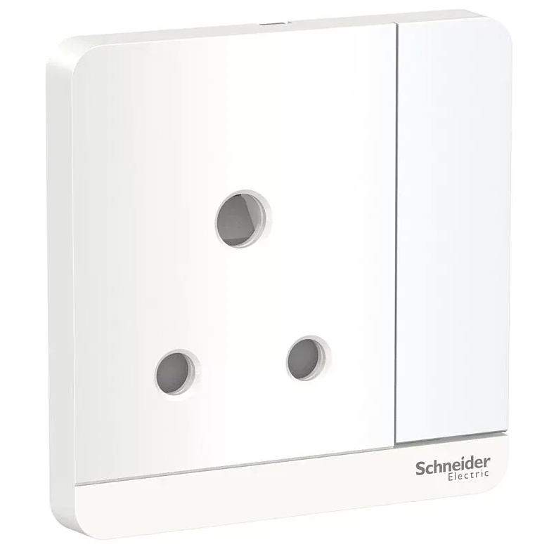 Schneider 施耐德 奐尚 15A 單位三腳圓頭有掣插座連LED指示燈 E8315_15N_WG_C5