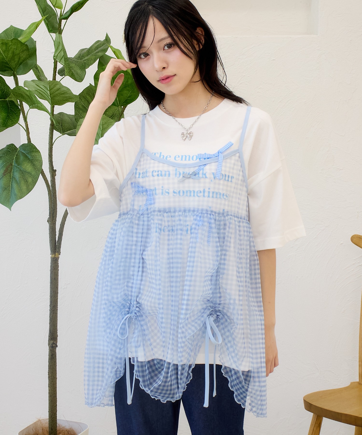 抽繩蝴蝶結吊帶【JOT005】