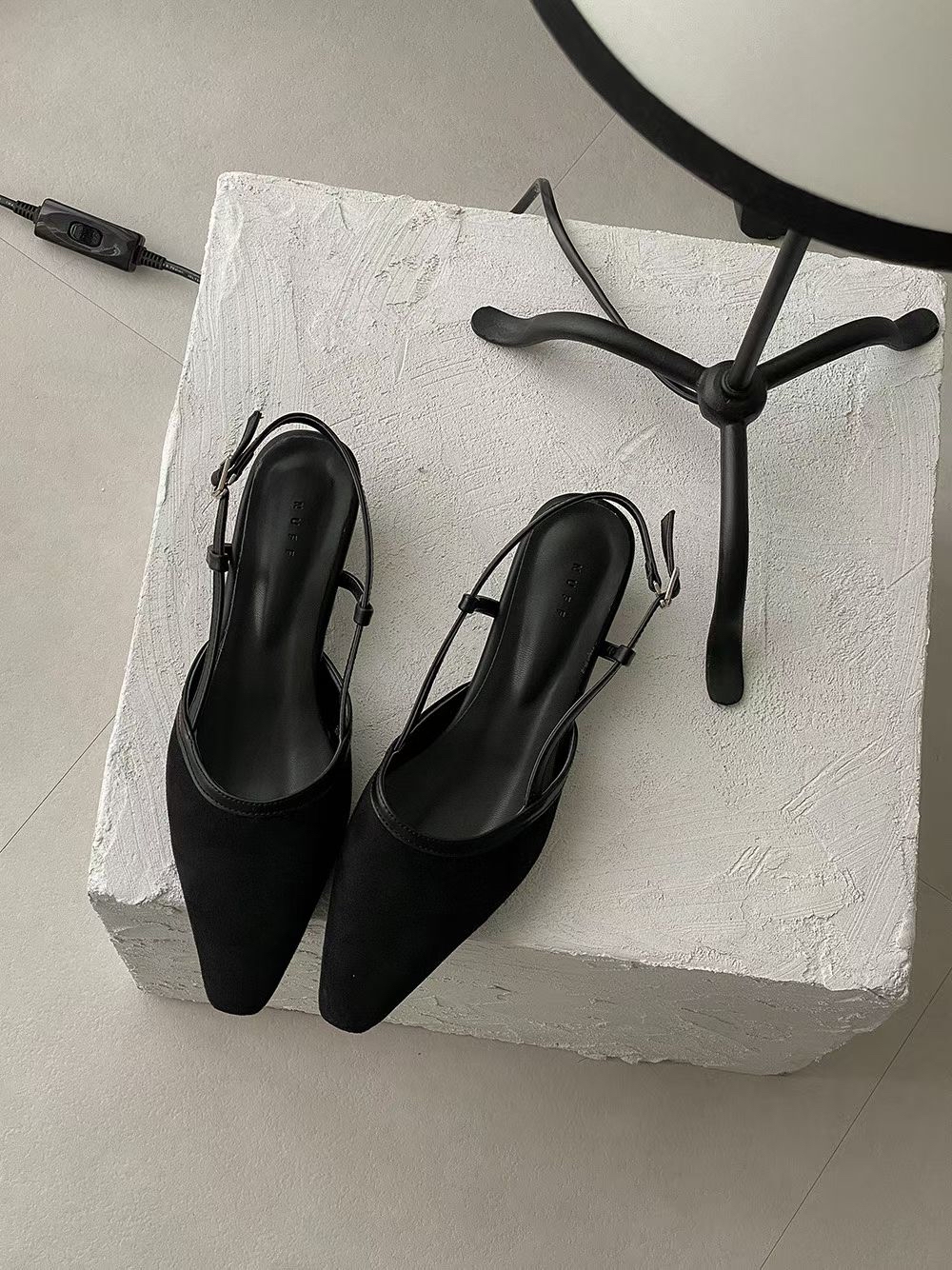 秋冬絨面Slingback pumps (踭高4cm)