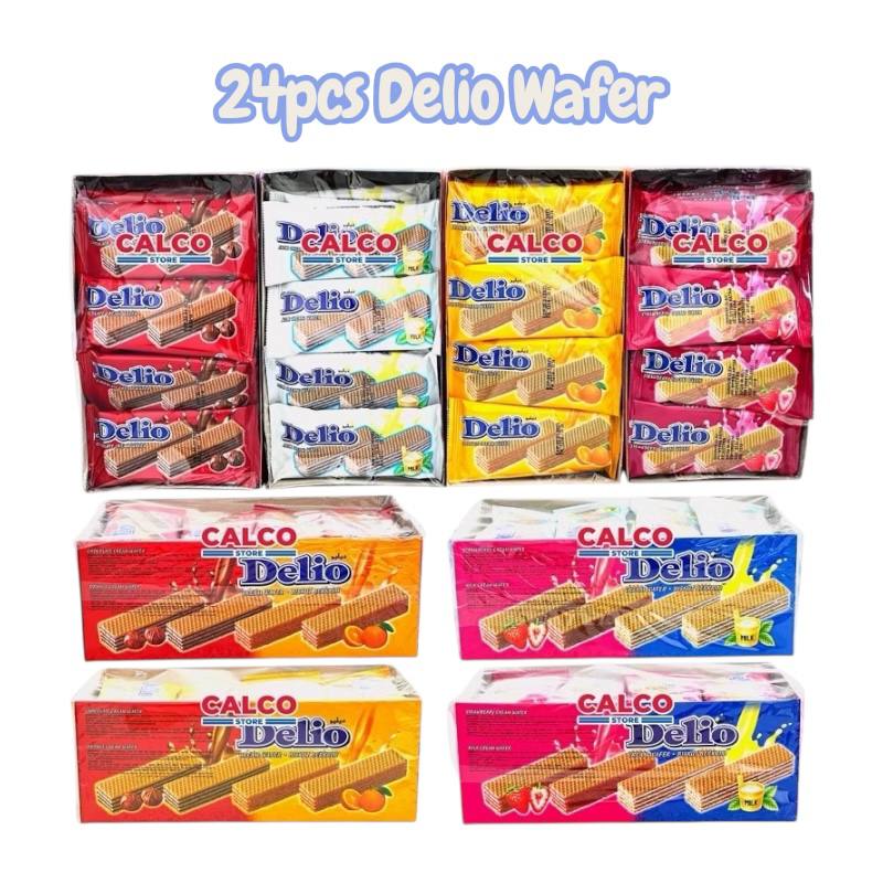 24pcs x 16g Delio Cream Wafer [Chocolate / Strawberry / Milk / Orange]