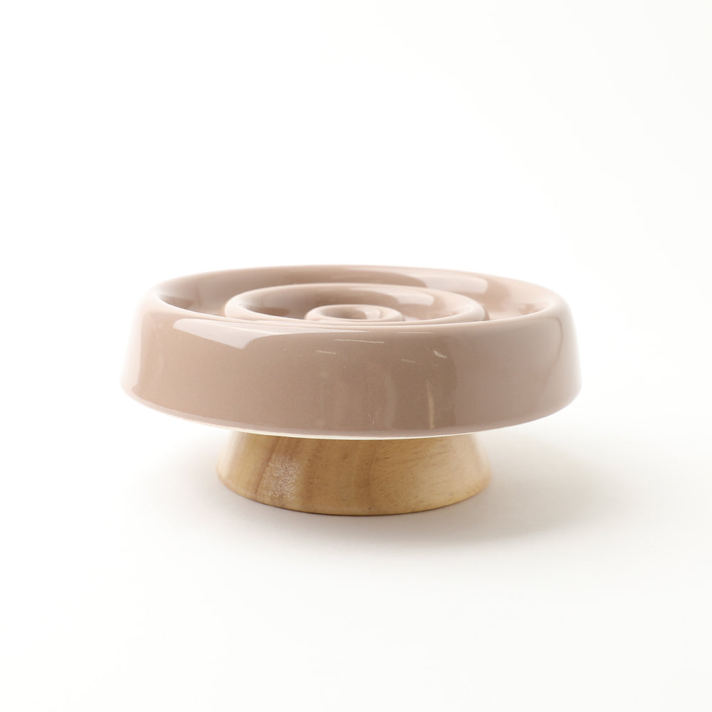 Monchéri🇯🇵 柔和螺旋原木底座慢食陶瓷碗 (Natural Circle Food Bowl)