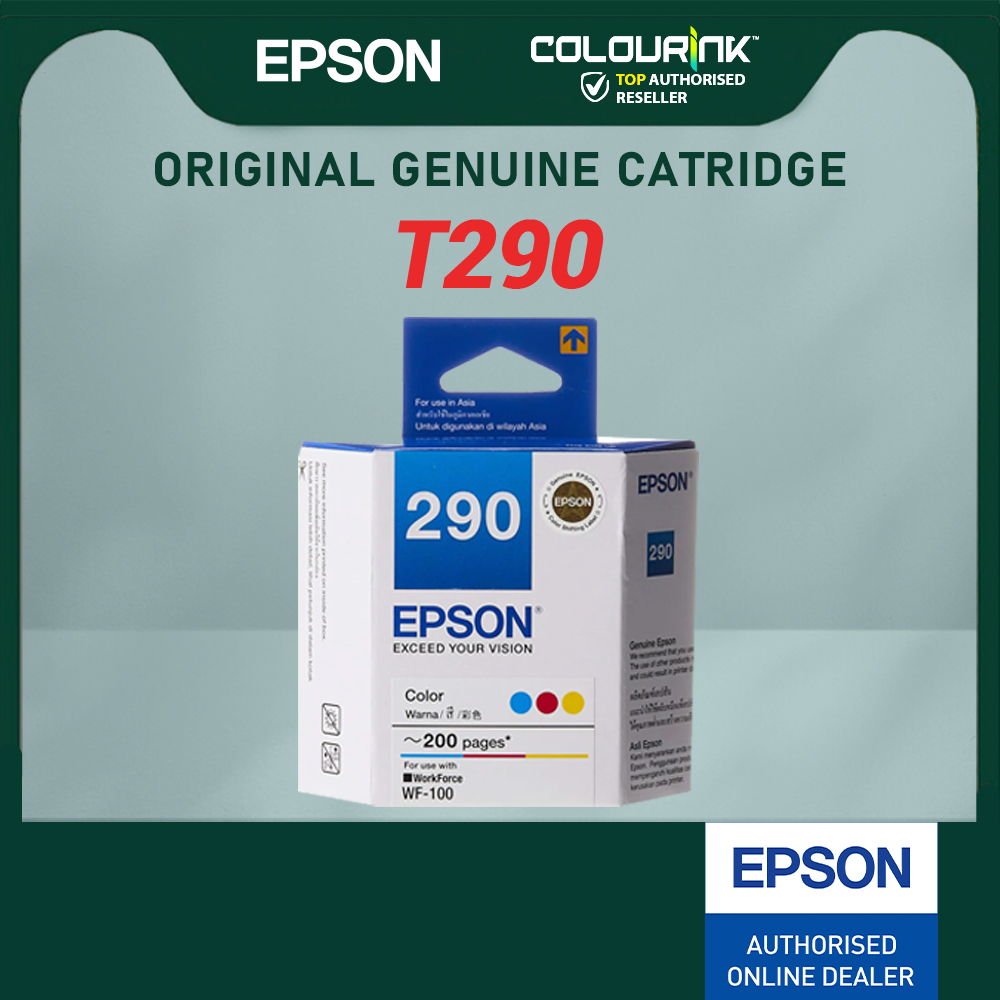 Epson T289 Black, T290 Colour, Pigment Ink Cartridge, T295 Maintaince Box For WF-100