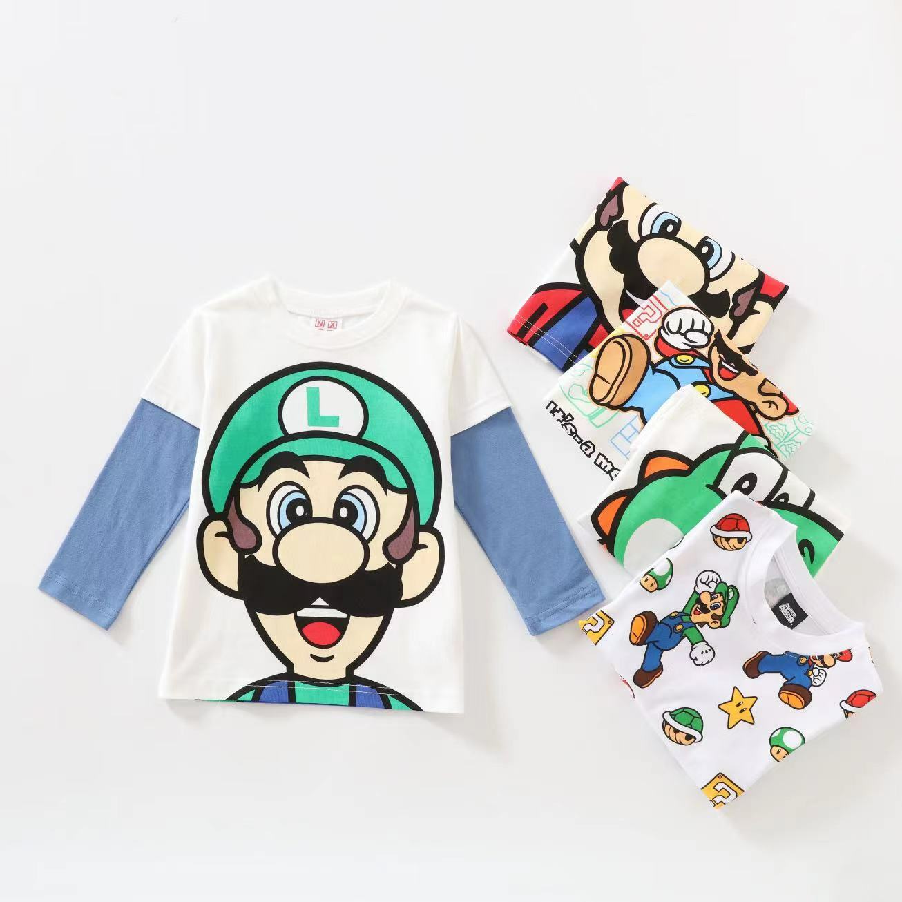 Mario春秋季長袖薄款T恤 -1件- 現貨