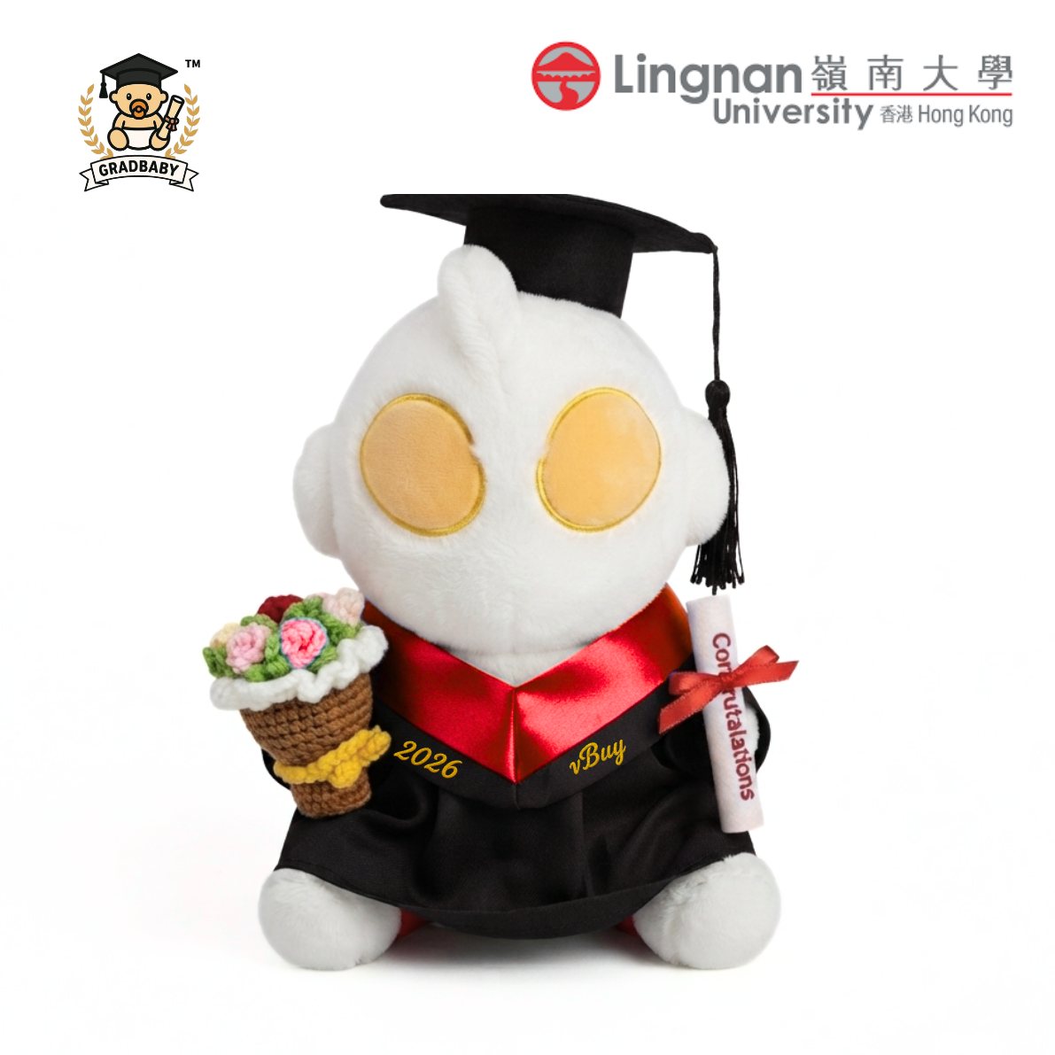 嶺南大學 超人迪加畢業公仔 (HONG KONG SHUE YAN UNIVERSITY - Ultraman Tiga Graduation Plush) 25cm ｜可加繡英文名字｜畢業禮物