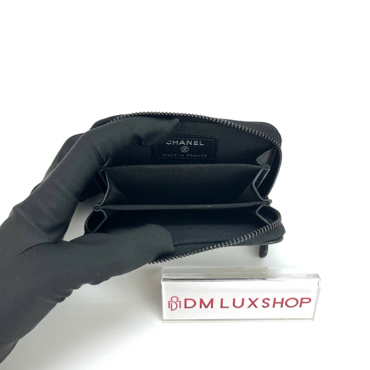 Chanel Classic So Black Zip Coin Purse (Microchip)