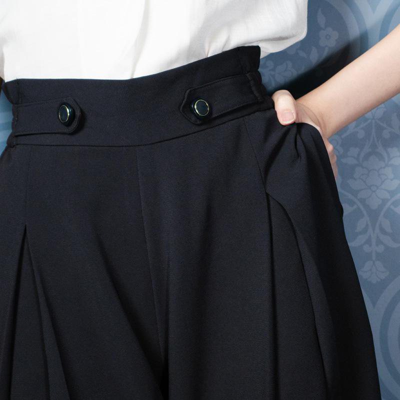 (SOLD OUT)1930s Betty Nautical Sailor Pants - Dark Navy Blue(FM142)