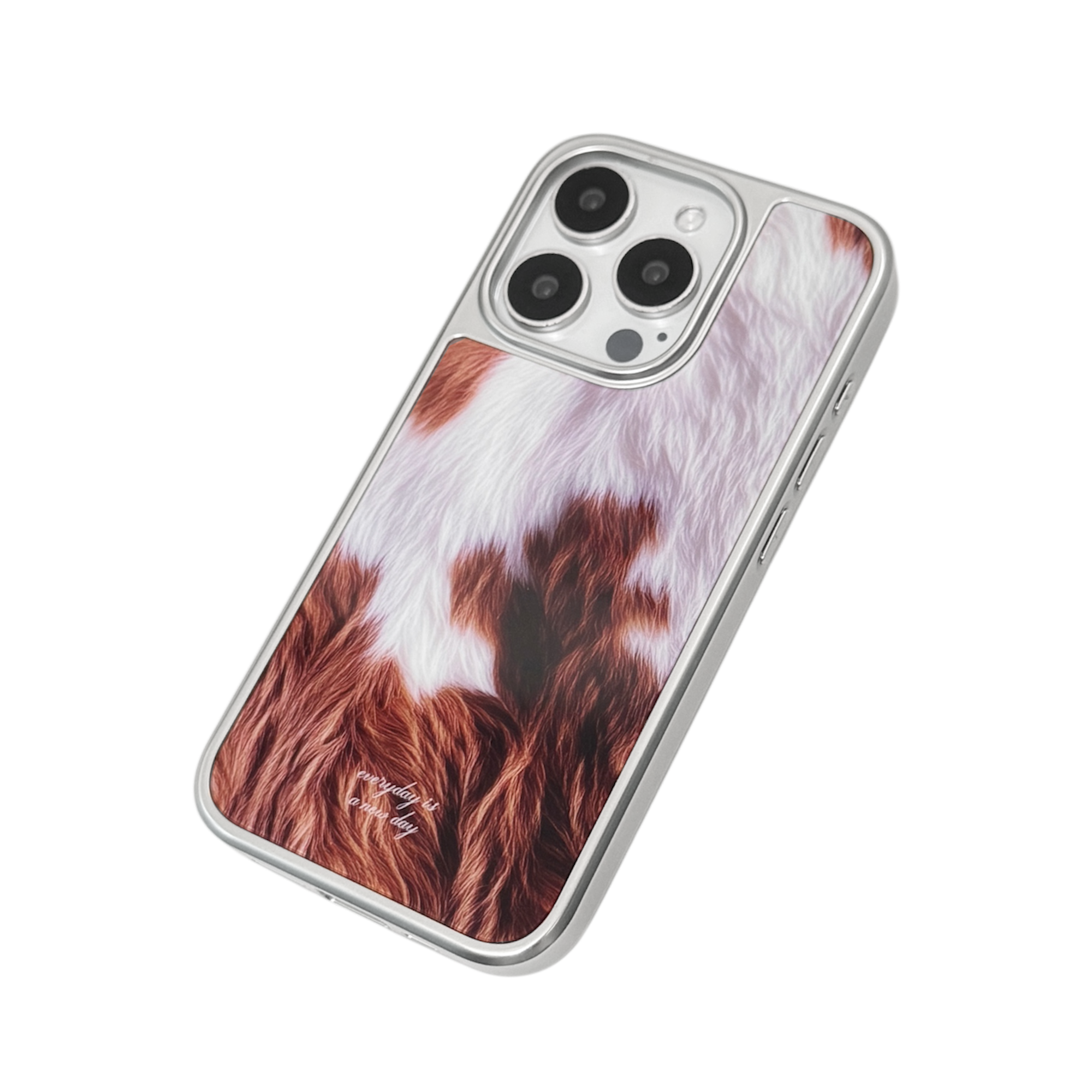 【Cowhide Brown】銀框亮面MagSafe iPhone Case