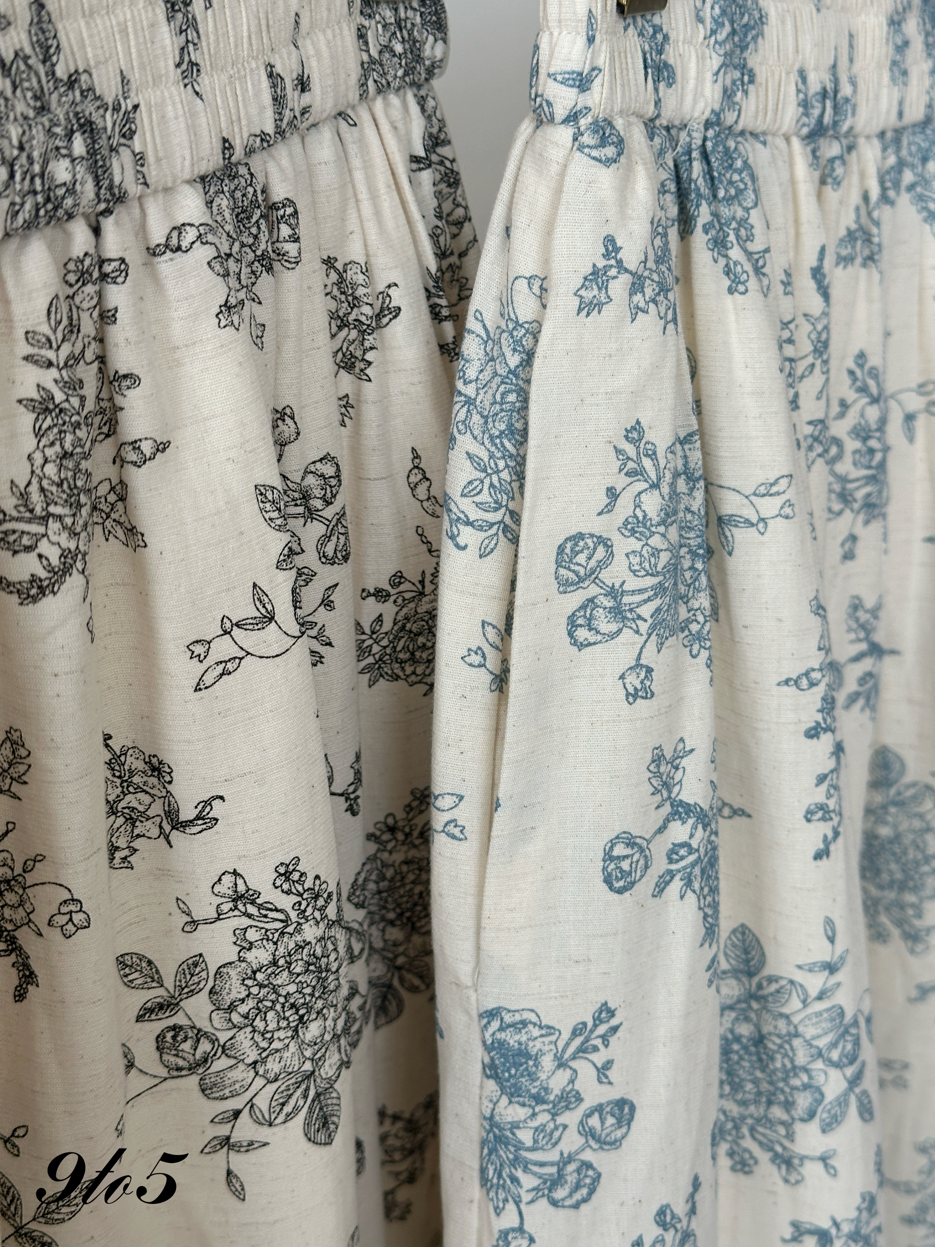 D2361 Floral Matching Set - Black & Blue