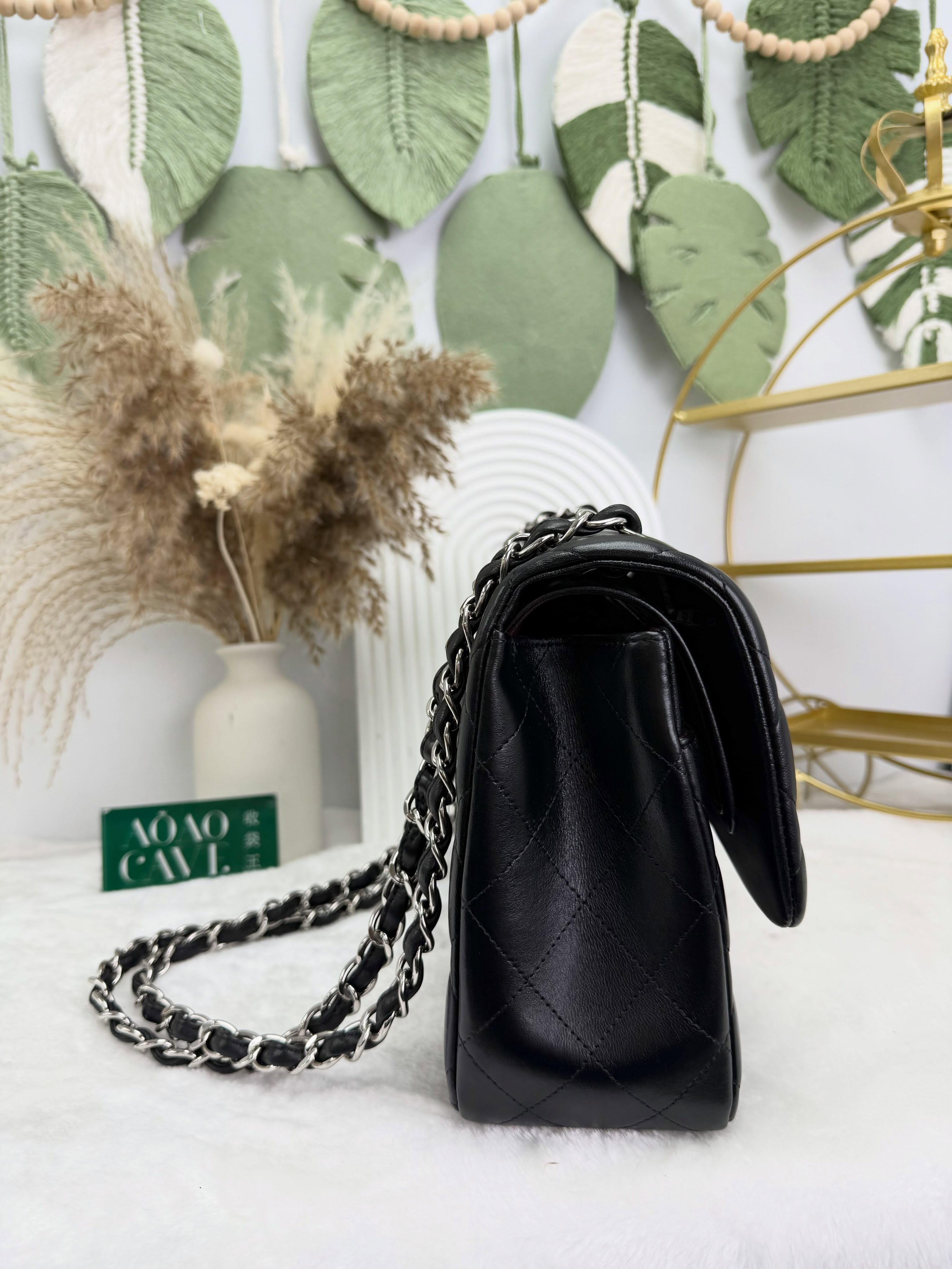 👜 PRE OWNED 🛍️CF30 黑銀羊皮 有塵袋有單有盒🖤