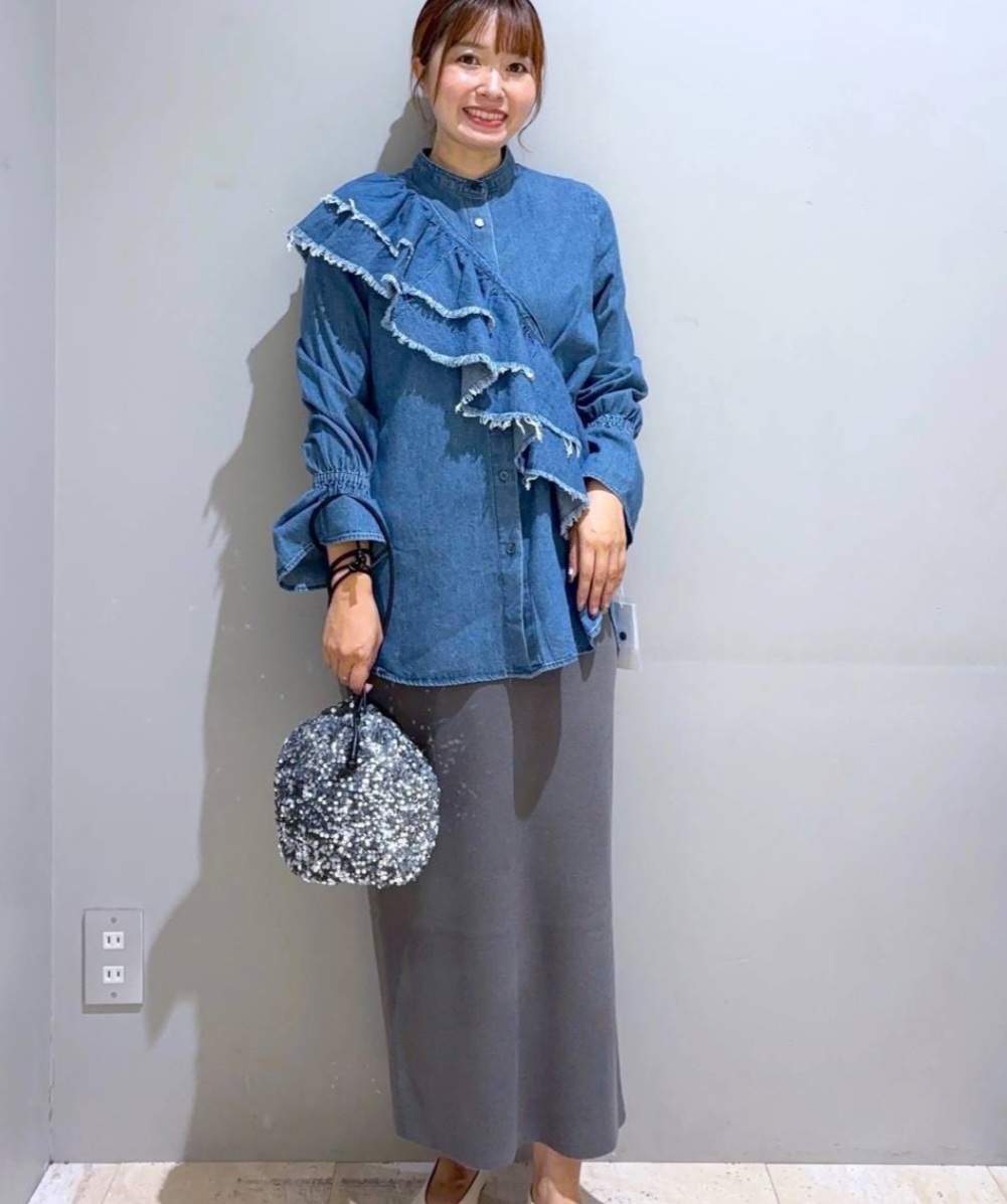 日本預購 牛仔裇衫ruffle領（可拆）（限量）