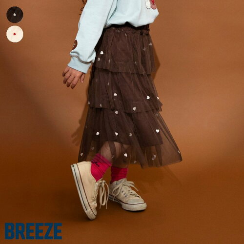 🆕【⭐訂購⭐】 🇯🇵日本直送 🌀愛心刺繡 薄紗層疊 及膝 #半截裙［2款選］🌀 [ELAA-0233][260226]