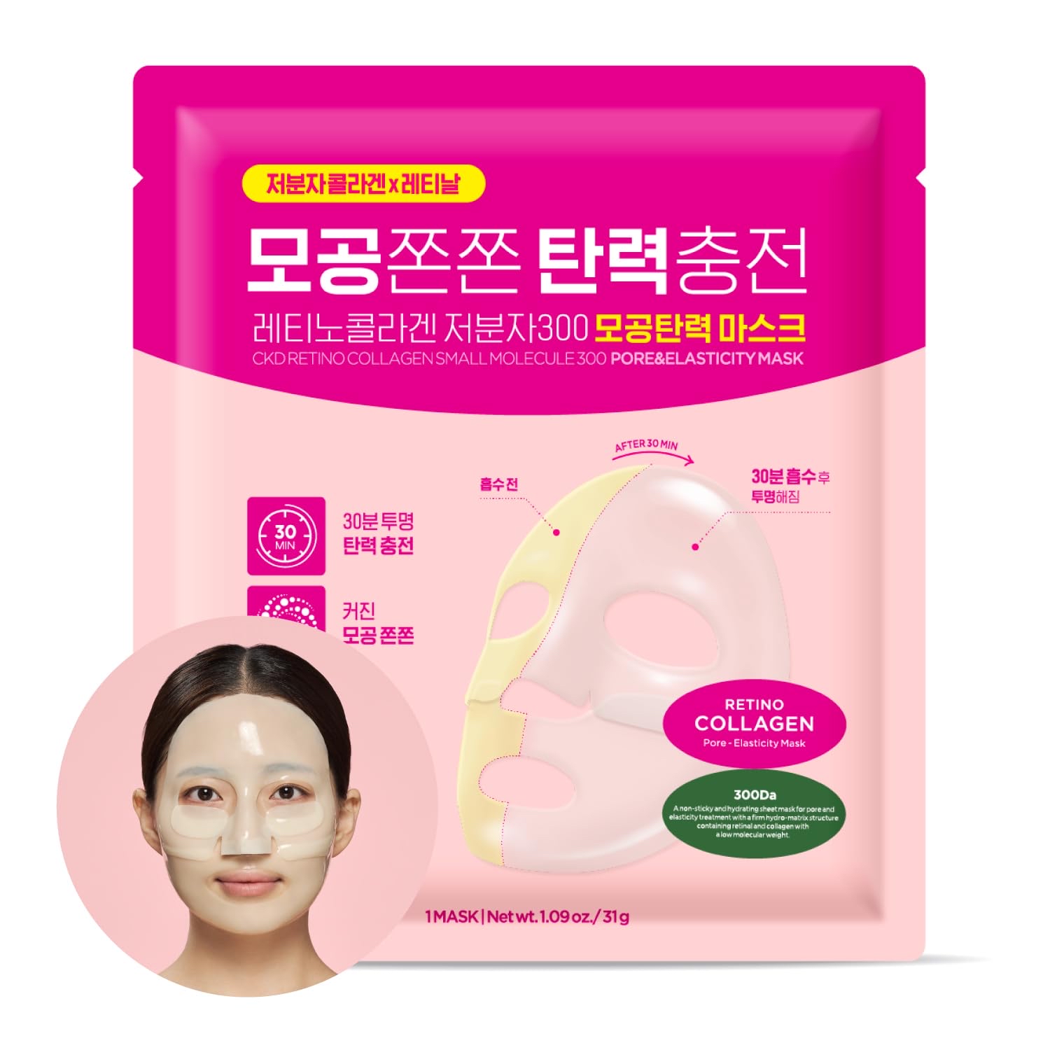  CKD Retino Collagen Small Molecule 300 毛孔彈力緊緻面膜 一片裝