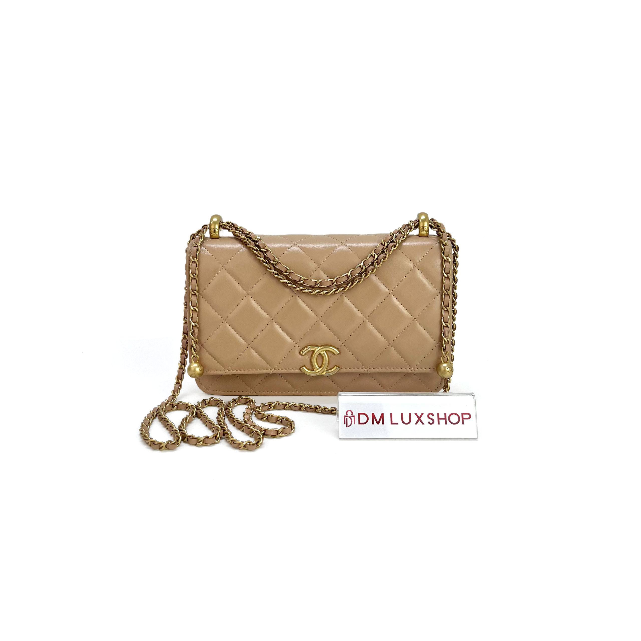 Chanel Beige Wallet On Chain GHW (Microchip)