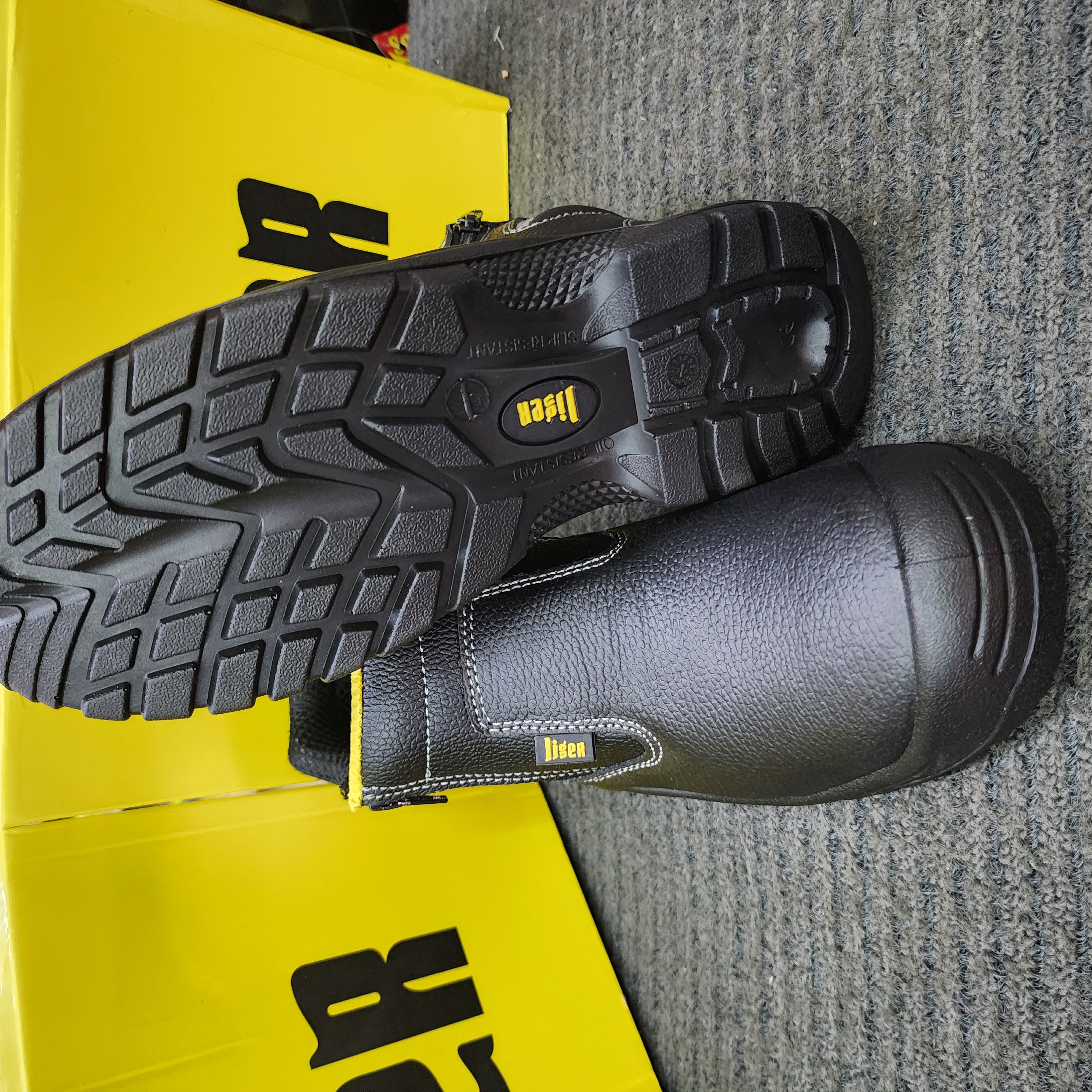  LIGER LG 66 SAFETY SHOES DOUBLE ZIP (SIRIM APPROVED) Kasut Hitam Kasut Keselamatan