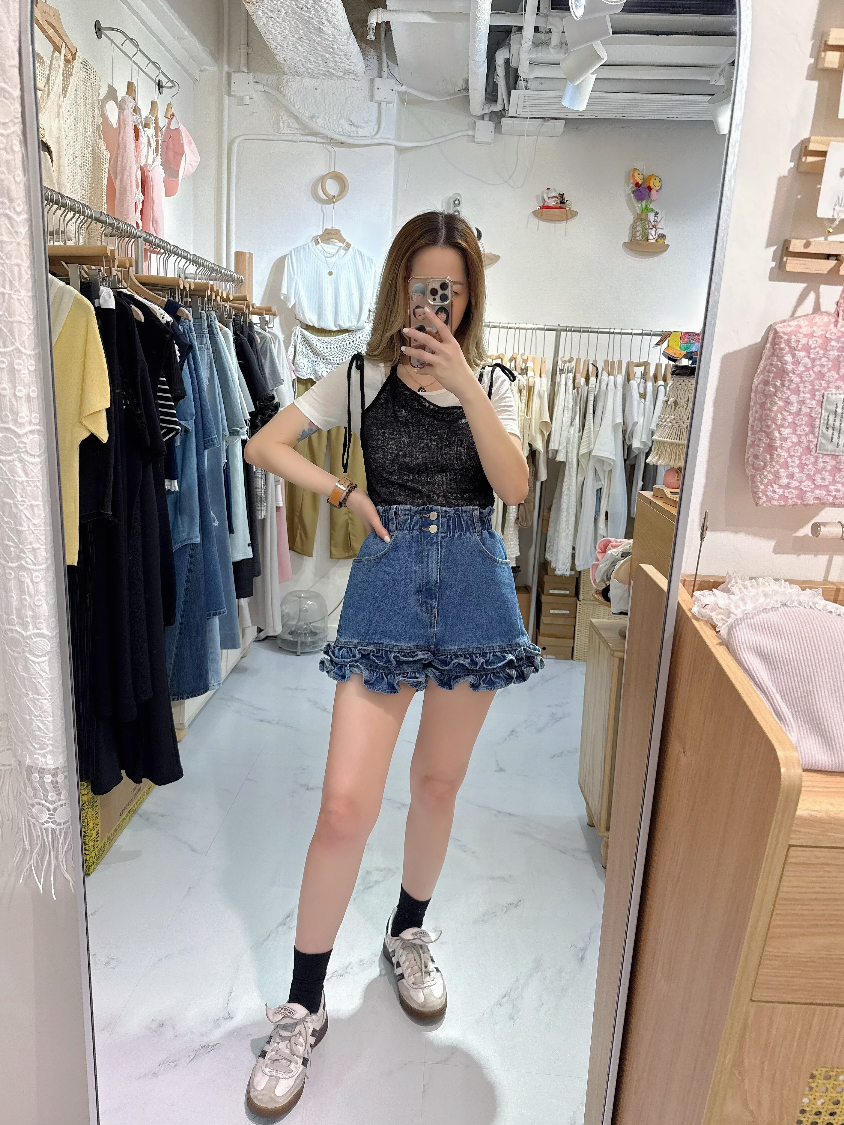 double ruffles shorts