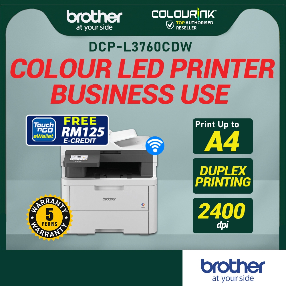 Brother MFC-L3760CDW A4 Color Laser Print Scan Copy Fax LED Duplex Wireless Mobile APP ADF Wifi Direct similar l3551cdw