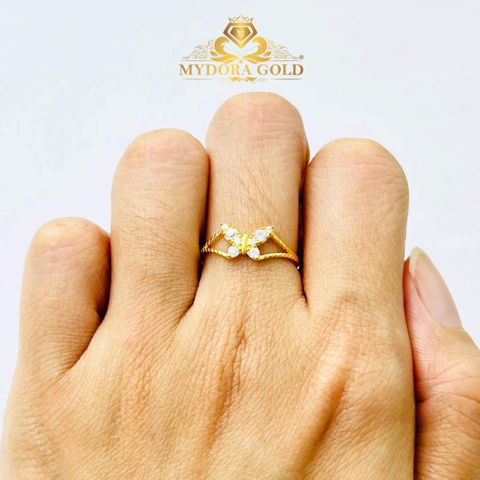 MYDORA Cincin Batu CZ Butterfly Solo l EMAS 916/22K