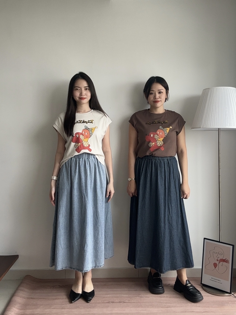 T4295 Cape Sleeve Printed Tee - 3 Colors 