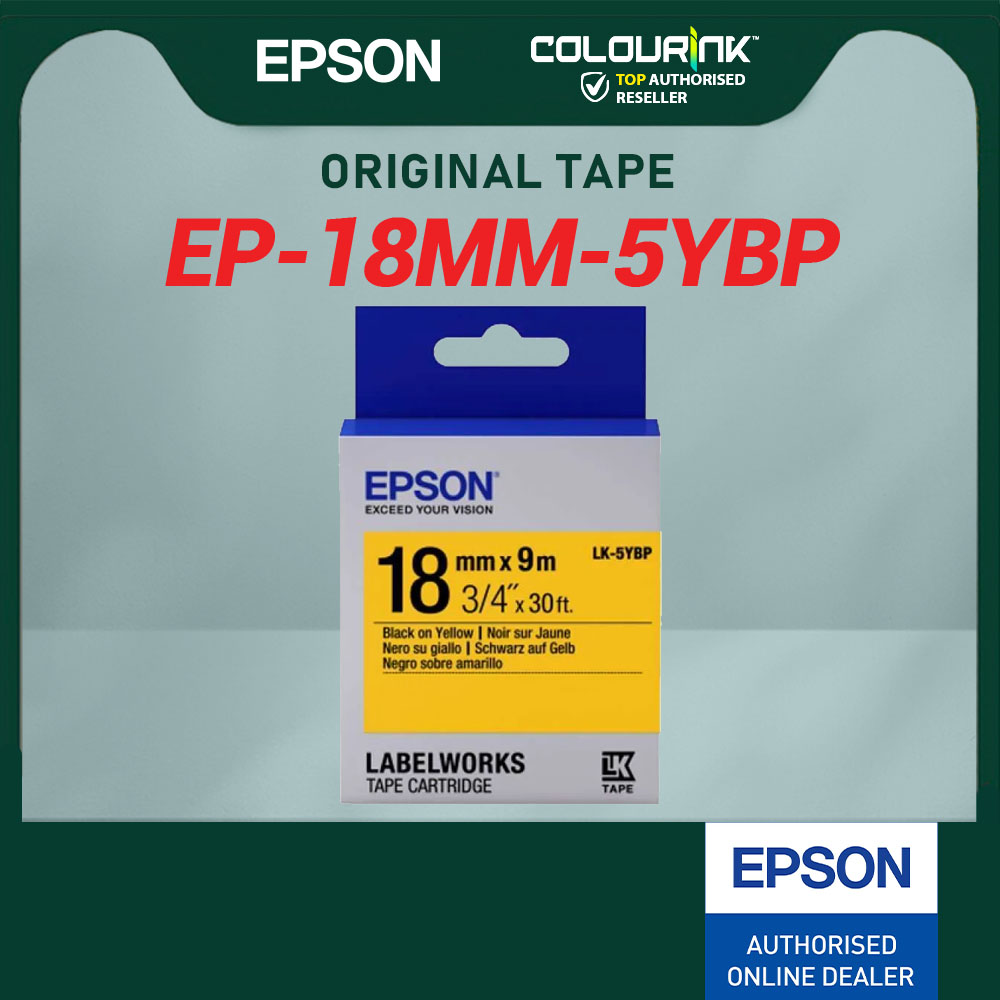 Epson Original Genuine LK Tape 18mm 24mm 36mm 5WBN 5KBM 5SBM 5YBP 5TBN 6WBN 7WBN 7YBP Laminate Label Sticker
