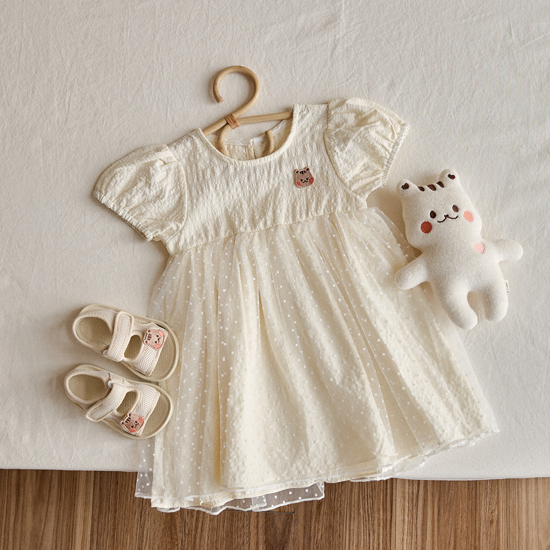 26S/S🌸DTD Lovely果凍人物波點蕾絲連身裙