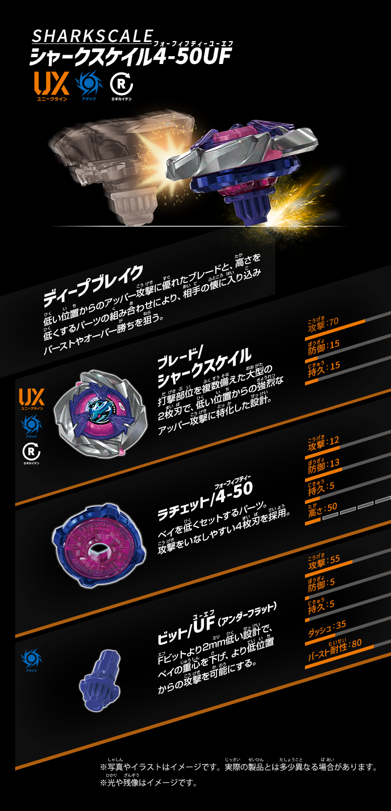  [限量預購] [7月中到貨]  爆旋陀螺 UX-15 鯊魚鱗片卡組套裝 (4904810982432)