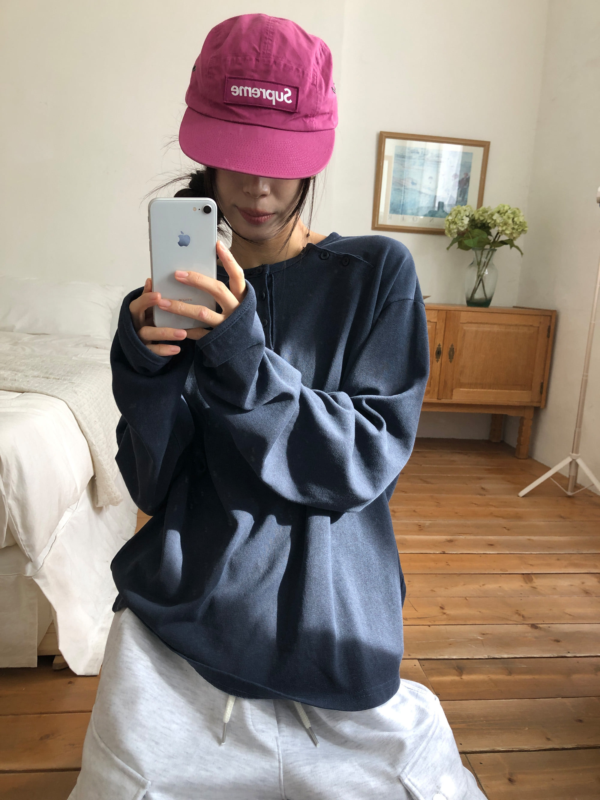 Asymmetric Button Long Sleeve