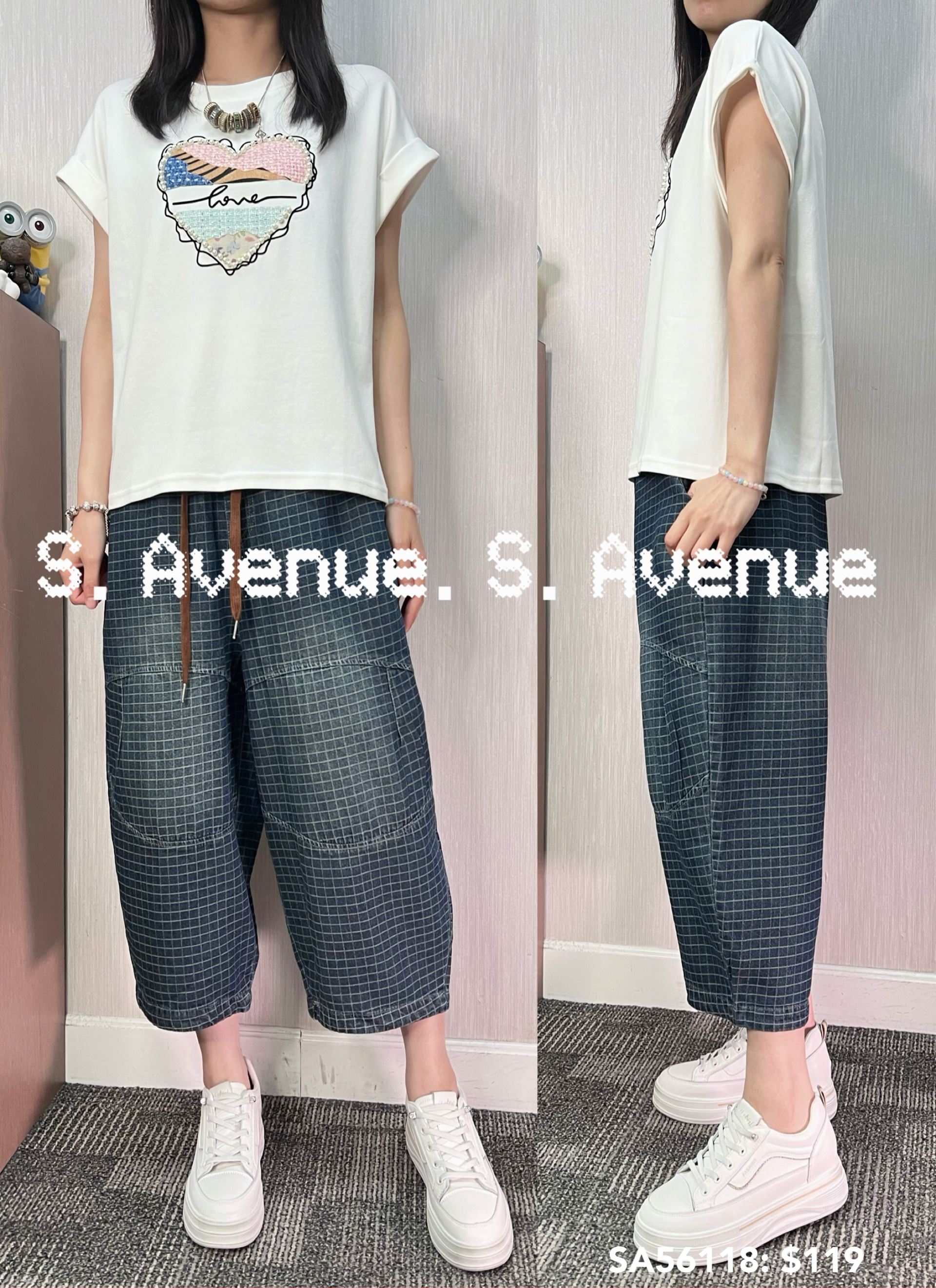 SA56118: 短袖大心心tee