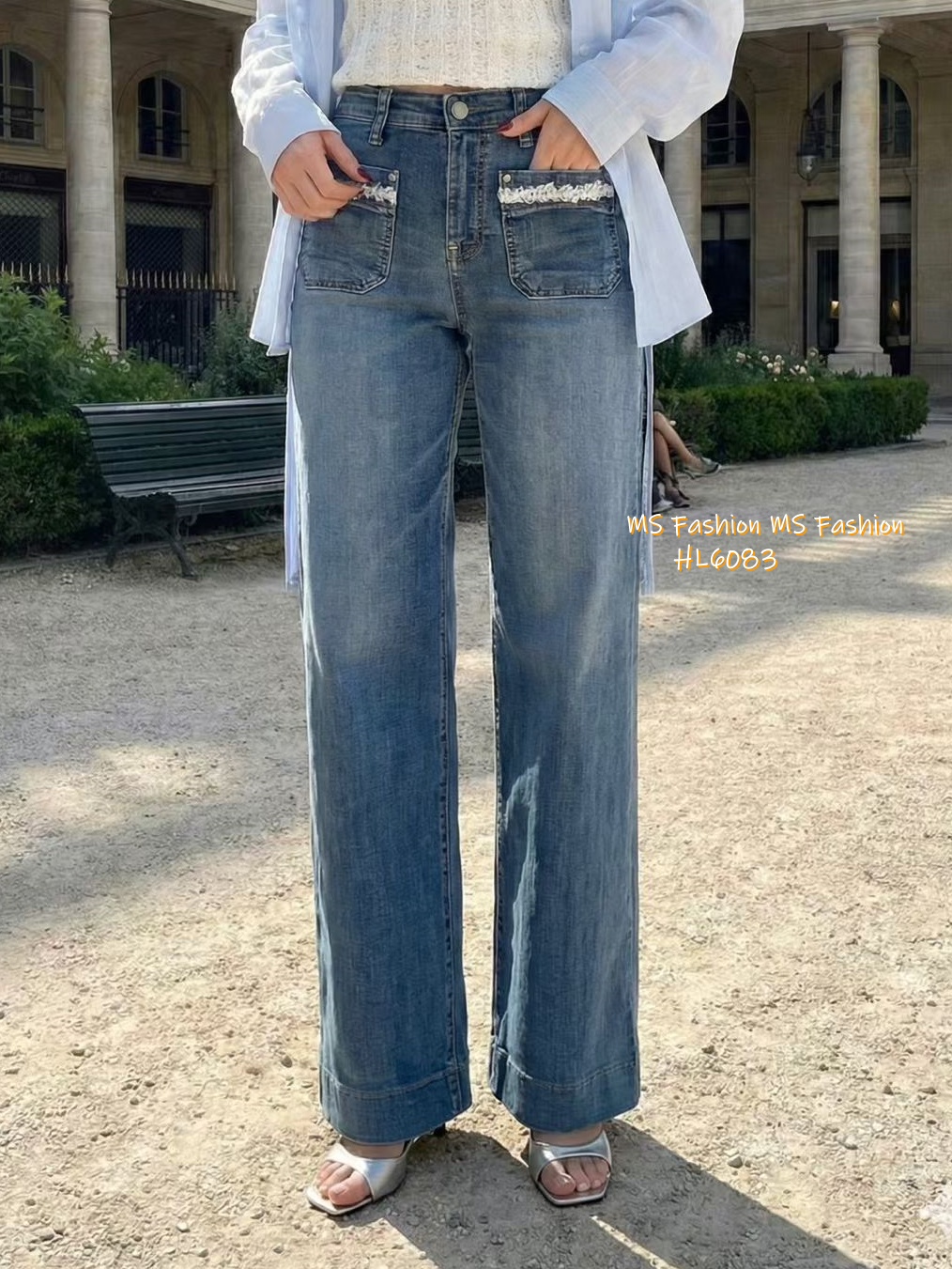 HL6083 韓國🌼Howluk前兩袋裝飾闊筒牛