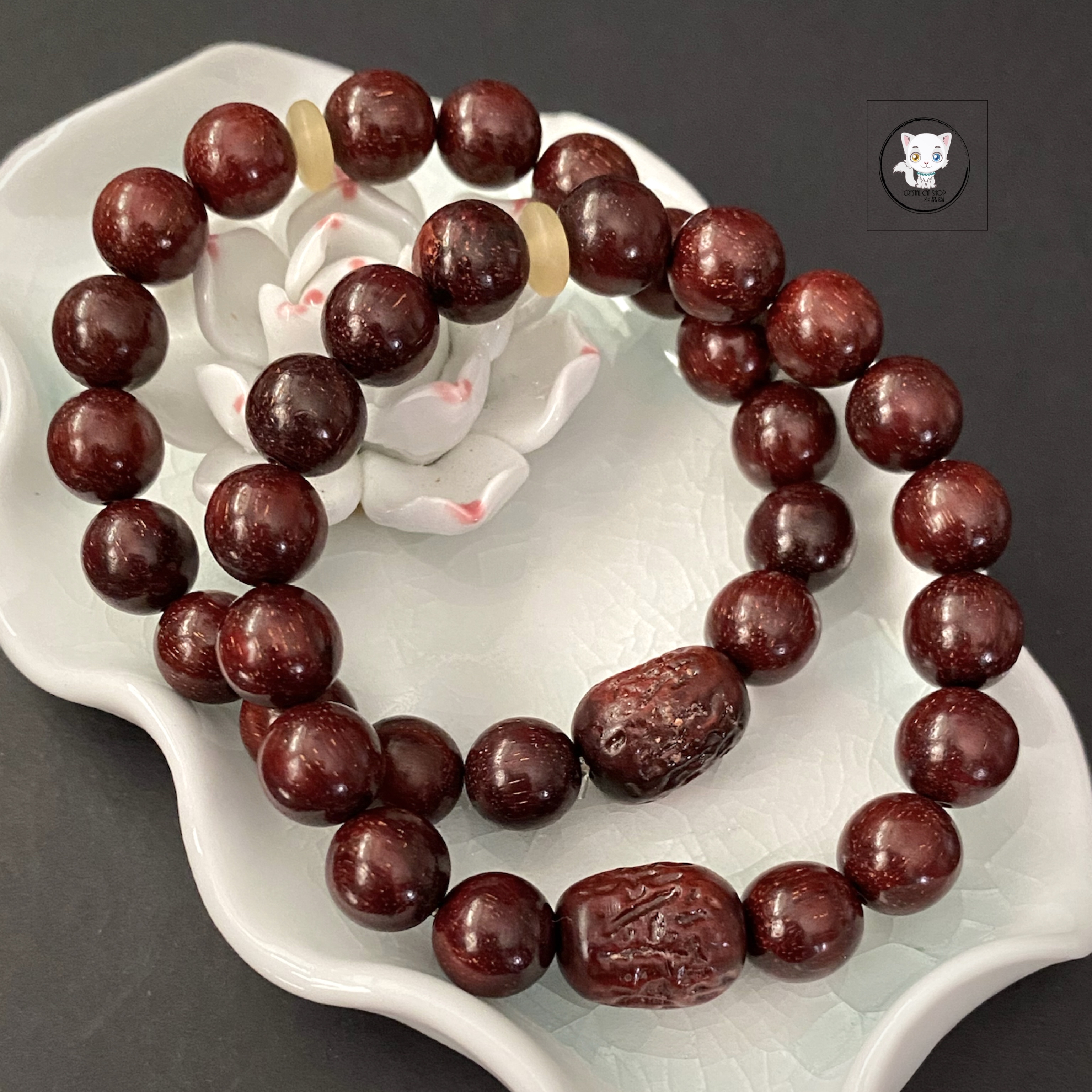 小葉紫檀木仿紅棗手鏈 10mm