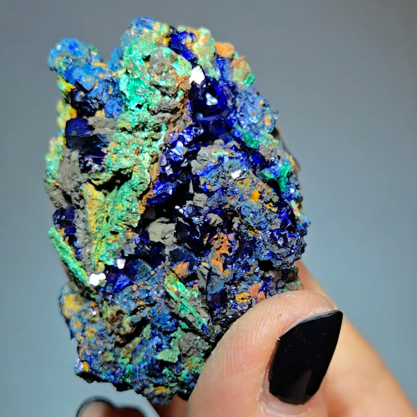 Rare cubic azurite specimen - AZ23