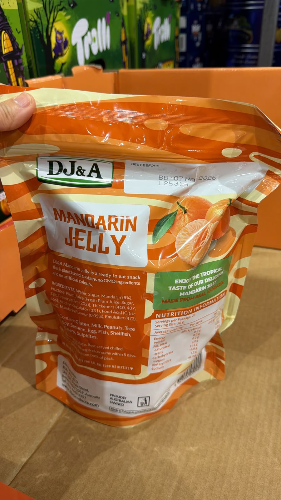 🇦🇺澳洲Costco 🛩空運到港 DJ&A Mango Jelly 🥭芒果啫喱仔 20 x 50g